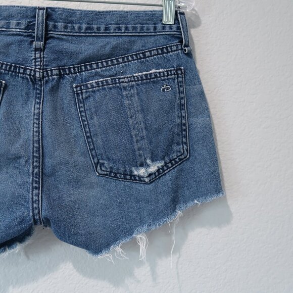 Rag & Bone Womens Cate Mid Rise Shorts Jean Denim Distressed Bottoms 27 - Picture 8 of 17